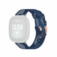 Fitbit Versa 3/4 & Sense 1/2 Canvas bandje - Blauw