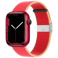 Nylon bandje met klemsluiting - Rood - Geschikt voor Apple Watch 38mm / 40mm / 41mm