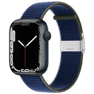 Nylon bandje met klemsluiting - Donkerblauw - Geschikt voor Apple Watch 38mm / 40mm / 41mm