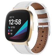 Fitbit Versa 3/4 & Sense 1/2 leren bandje - Wit