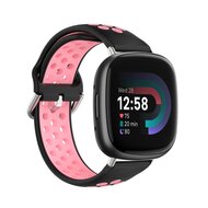 Fitbit Versa 3 & 4 / Sense 1 & 2 - Sport editie - Large - Zwart + roze