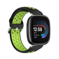 Fitbit Versa 3 & 4 / Sense 1 & 2 - Sport editie - Large - Zwart + groen