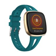 Fitbit Versa 3 & 4 / Sense 1 & 2 - Sportbandje druppel design - Large - Blauwgroen