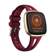 Fitbit Versa 3 & 4 / Sense 1 & 2 - Sportbandje druppel design - Large - Bordeaux