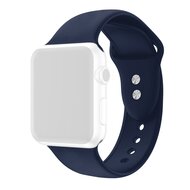 Siliconen sportbandje - Donkerblauw - Dubbele druksluiting - Geschikt voor Apple Watch 38mm / 40mm / 41mm