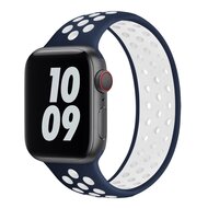 Solo Loop Sportbandje - Maat: M - Blauw + Wit - Geschikt voor Apple Watch 38mm / 40mm / 41mm