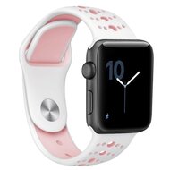 Sportbandje combi-kleuren - Wit + Roze - Geschikt voor Apple Watch 38mm / 40mm / 41mm