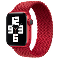 Braided Solo Loop bandje - Maat: M - Rood - Geschikt voor Apple Watch 38mm / 40mm / 41mm