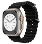 Ocean bandje - Zwart - Geschikt voor Apple Watch 42mm / 44mm / 45mm / 49mm