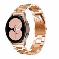 By Qubix Samsung Galaxy Watch bandje - 42mm - Stalen schakelband - Rosé goud - Bandbreedte: 20mm Horlogeband smartwatchbandje bandjes
