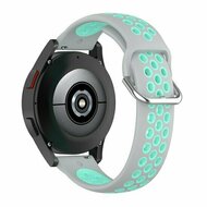 Garmin Vivoactive 4 / 4L - Siliconen sportbandje met gesp - Grijs + turquoise - rubber