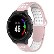 Siliconen sportbandje - Roze + wit - Garmin Forerunner 220 / 230 / 235 / 620 / 630 / 735 (XT)