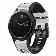 leer + siliconen bandje - Wit - Garmin Forerunner 745 / 935 / 945 / 955