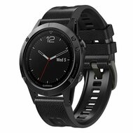 leer + siliconen bandje - Zwart - Garmin Forerunner 745 / 935 / 945 / 955