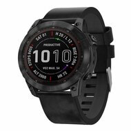 Leren bandje - Zwart - Garmin Fenix 7 / 6 / 5