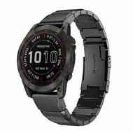 Stainless steel schakelband - Zwart - Garmin Fenix 7S / 6S / 5S & Instinct 2s