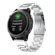 Stalen schakelband - Zilver - Garmin Fenix 7X / 6X / 5X