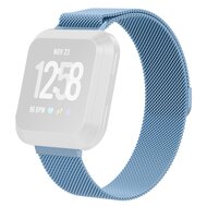 Fitbit Versa 1 / 2 & Lite milanese bandje - Maat: Large - Lichtblauw