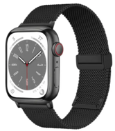 Milanese bandje met vouwbare magneetsluiting - Zwart - Geschikt voor Apple Watch 38mm / 40mm / 41mm