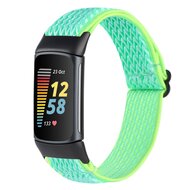 FitBit Charge 5 Elastische solo loop nylon bandje - Mint groen