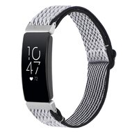 FitBit Charge 5 Elastische solo loop nylon bandje - Zwart / wit