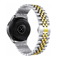By Qubix Stalen band - Zilver - goud - Samsung Galaxy Watch bandje - 42mm - Bandbreedte: 20mm Horlogeband smartwatchbandje bandjes