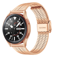 By Qubix Stalen bandje - Champagne goud - Samsung Galaxy Watch bandje - 42mm - Bandbreedte: 20mm Horlogeband smartwatchbandje bandjes