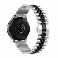 By Qubix Stalen band - Zilver - zwart - Samsung Galaxy Watch 3 - 41mm - Bandbreedte: 20mm