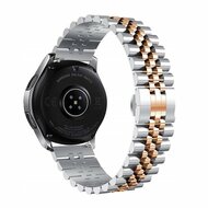 By Qubix Stalen band - Zilver - rosé goud - Samsung Galaxy Watch 5 Pro - 45mm - Bandbreedte: 20mm