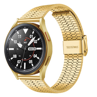 By Qubix Stalen bandje - Goud - Samsung Galaxy Watch 5 Pro bandje - 45mm - Bandbreedte: 20mm Smartwatchbandje Horlogeband smartwatch band bandjes