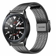 By Qubix Stalen bandje - Zwart - Samsung Galaxy Watch 5 Pro bandje - 45mm - Bandbreedte: 20mm Smartwatchbandje Horlogeband smartwatch band bandjes