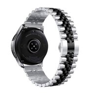 By Qubix Stalen band - Zilver - zwart - Samsung Galaxy Watch - 46mm - Bandbreedte: 22mm