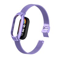 Milanese bandje met case - Lila - Xiaomi Mi Band 8