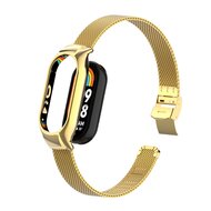 Milanese bandje met case - Goud - Xiaomi Mi Band 8