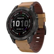 Leren bandje - Lichtbruin - Garmin Fenix 7 / 6 / 5