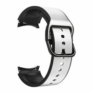 2 in 1 siliconen/ leren bandje - Grijs - Samsung Galaxy Watch 6 - 40mm & 44mm