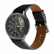 leren bandje - Zwart - Samsung Galaxy Watch 6 Classic - 47mm & 43mm