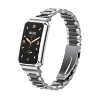 Metalen schakelband met case - Zilver met zwart - Xiaomi Smart band 7 Pro