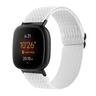 Fitbit Versa 3/4 & Sense 1/2 Nylon loop bandje - Wit