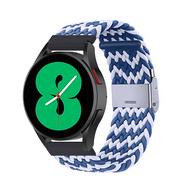 Braided nylon bandje - Blauw / wit - Xiaomi Mi Watch / Xiaomi Watch S1 / S1 Pro / S1 Active / Watch S2