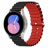 Ocean Style siliconen bandje - Zwart / rood - Huawei Watch GT 2 Pro / GT 3 Pro - 46mm