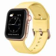 Soft siliconen bandje met gespsluiting - Geel - Geschikt voor Apple Watch 38mm / 40mm / 41mm