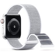 Nylon sport loop band - Wit - Extra sterke klittenbandsluiting - Geschikt voor Apple Watch 42mm / 44mm / 45mm / 49mm