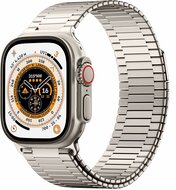 Magnetische stalen band - Zeer sterke magneet - Titanium kleur - Geschikt voor Apple Watch 42mm / 44mm / 45mm / 49mm