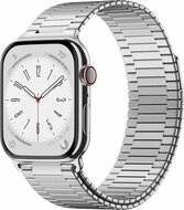 Magnetische stalen band - Zeer sterke magneet - Zilver - Geschikt voor Apple Watch 42mm / 44mm / 45mm / 49mm