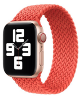 Braided Solo Loop nylon bandje - Maat: S - Zacht oranje - Geschikt voor Apple Watch 42mm / 44mm / 45mm / 49mm