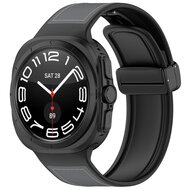 Hybrid leer + siliconen band - Grijs - Samsung Galaxy Watch Ultra 47mm