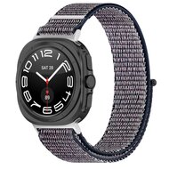 Nylon Sport loop bandje - Donkerblauw gemêleerd - Samsung Galaxy Watch Ultra 47mm