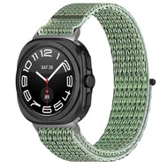 Nylon Sport loop bandje - Lichtgroen - Samsung Galaxy Watch Ultra 47mm