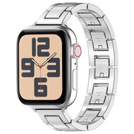 Slim Stainless steel quick-release band (small) - Zilver - Geschikt voor Apple watch 44mm / 45mm / 46mm / 49mm